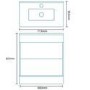 Aspen Compact 700 Floor Mounted 2 Drawer Vanity Unit
