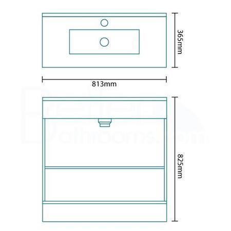 Aspen Compact 800 Floor Mounted 2 Door Vanity Unit