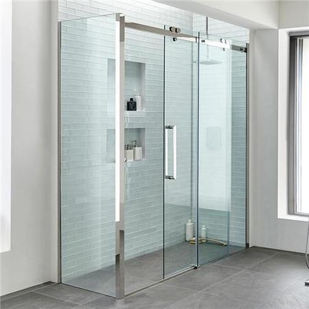 1400 x 760 Sliding Shower Enclosure - Left Hand 10mm Easy Clean Glass -Trinity Range