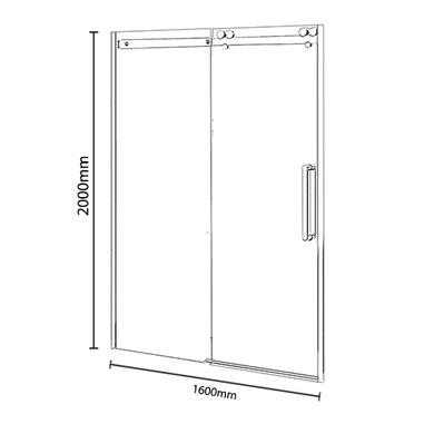 Sliding Shower Enclosure Left Hand 1600 x 760mm - 10mm Glass - Trinity Range