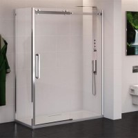 1600 x 800 Sliding Shower Enclosure - Left Hand 10mm Easy Clean Glass - Trinity Range