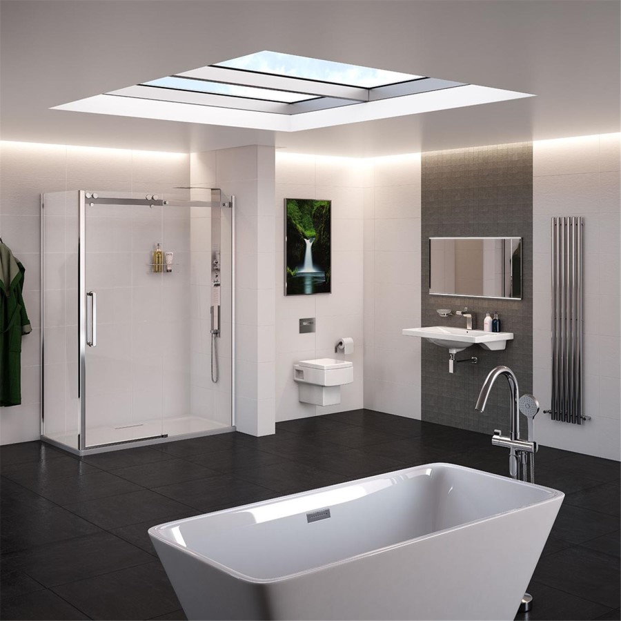 1600 x 800 Sliding Shower Enclosure - Left Hand 10mm Easy Clean Glass - Trinity Range