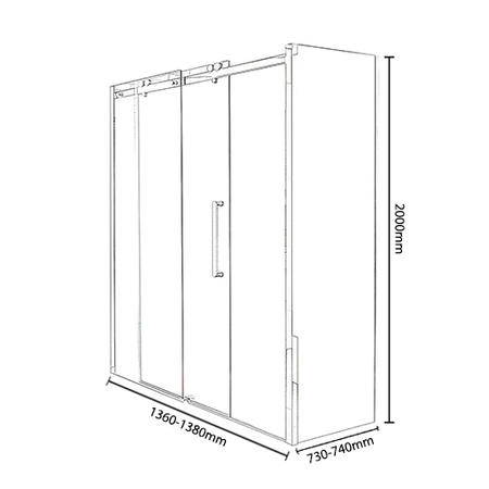 Sliding Shower Enclosure Left Hand 1400 x 760mm - 10mm Glass - Trinity Range