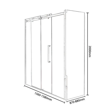 Sliding Shower Enclosure Left Hand 1600 x 900mm - 10mm Glass - Trinity Range