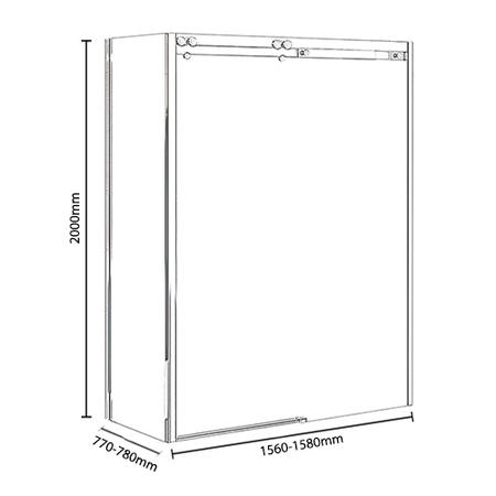Sliding Shower Enclosure Left Hand 1600 x 800mm - 10mm Glass - Trinity Range