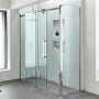 1700 x 760 Sliding Shower Enclosure - Right Hand 10mm Easy Clean Glass - Trinity Range