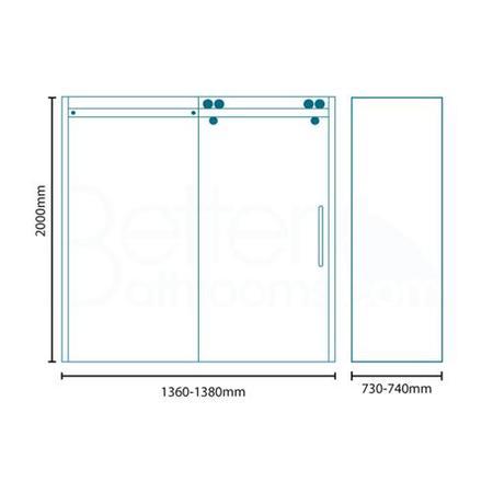 Sliding Shower Enclosure Right Hand 1400 x 760mm - 10mm Glass - Trinity Range