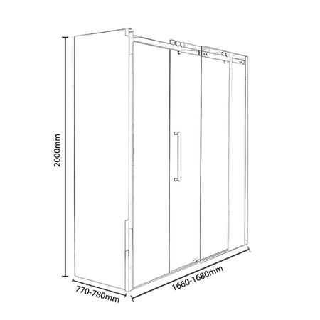 Sliding Shower Enclosure Right Hand 1700 x 800mm - 10mm Glass - Trinity Range