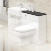 Cuba Left Hand Combination Unit with Black Worktop and Santorini back to wall toilet