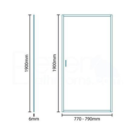 800 x 800 Hinged Shower Enclosure 