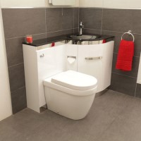 Vigo Right Hand Corner Combination Unit with Aurora Pan & Black Basin 