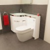 Left Hand Corner Combination Unit with Aurora Toilet &amp; White Basin - Vigo