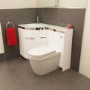 Left Hand Corner Combination Unit with Aurora Toilet & White Basin - Vigo