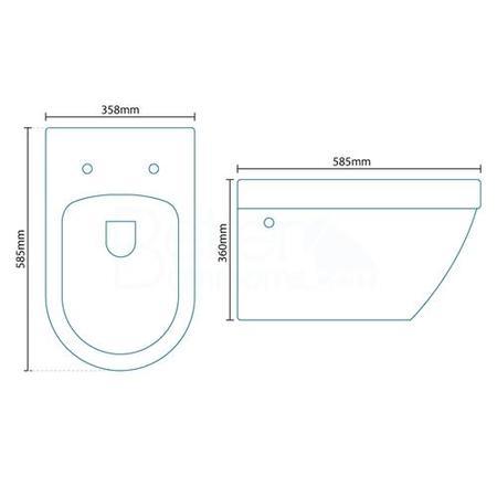Aurora Wall Hung Toilet - Round Thin Seat