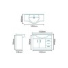 1050mm Vanity Unit with Basin Drawers &amp; Doors White - Windsor
