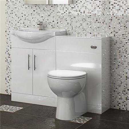 Windsor&#153; 55 White Combination Unit with Tampa BTW Pan & Soft-close Seat