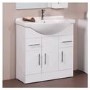 750mm White Vanity Basin Unit - Windsor Range