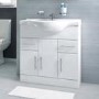 750mm White Vanity Basin Unit - Windsor Range