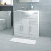 750mm Vanity Unit with Basin - Cupboard &amp; Drawer- White- Windsor