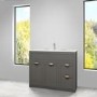 1000mm Floorstanding Vanity Basin Unit - Grey - Traditional Handle - Nottingham Range 