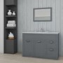 1000mm Floorstanding Vanity Basin Unit - Grey - Traditional Handle - Nottingham Range 