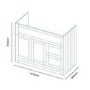 1000mm Floorstanding Vanity Basin Unit - Grey - Traditional Handle - Nottingham Range 