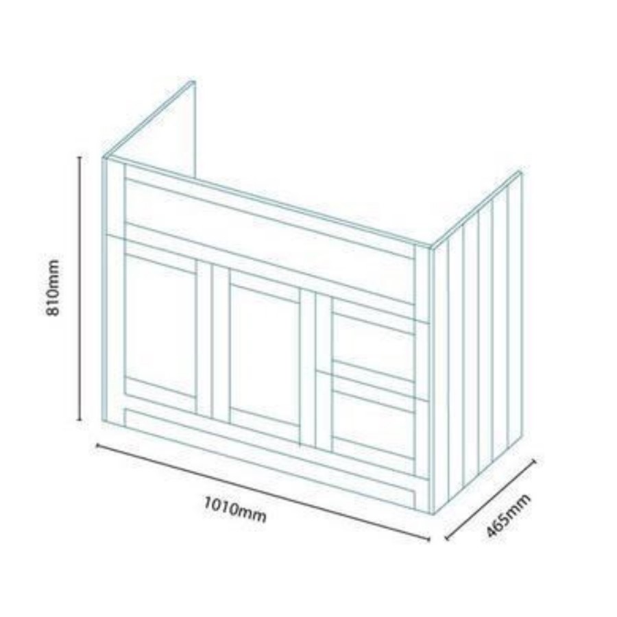 1000mm Floor Standing Combination Unit with Tabor Toilet - White Doors & Drawers Unit - Traditional Handles-Nottingham Range