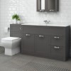 1000mm Floor Standing Combination Unit with Tabor Toilet - Grey Bathroom Storage Unit Traditional Handle - Nottingham Range