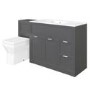 1000mm Floor Standing Combination Unit with Tabor Toilet - Grey Bathroom Storage Unit Traditional Handle - Nottingham Range