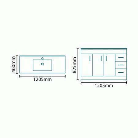 Aspen 120cm Vanity Unit with Cube Tap