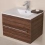 Aspen 600mm Wall Hung Vanity Unit - Walnut Single Drawer