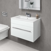 Aspen 600mm Wall Hung Vanity Basin Unit - Drawer - White