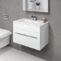 Aspen 600mm Wall Hung Vanity Basin Unit - Drawer - White