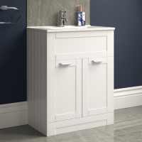 600mm Traditional Floorstanding Vanity Unit with Basin White - Nottingham 600mm Traditional Floorstanding Vanity Unit with Basin White - Nottingham