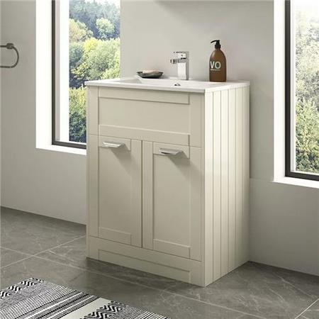 Nottingham Ivory 600 Vanity Unit -Modern Door Handle