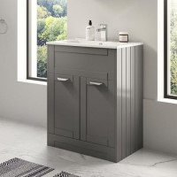 600mm Traditional Floorstanding Vanity Unit with Basin Grey - Nottingham Range 600mm Traditional Floorstanding Vanity Unit with Basin Grey - Nottingham Range