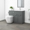 Nottingham 600 Grey Combination Unit Suite with Aurora Back to Wall Toilet