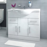 850mm Floorstanding Vanity Basin Unit - White - Windsor Range