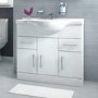 850mm Floorstanding Vanity Basin Unit - White - Windsor Range