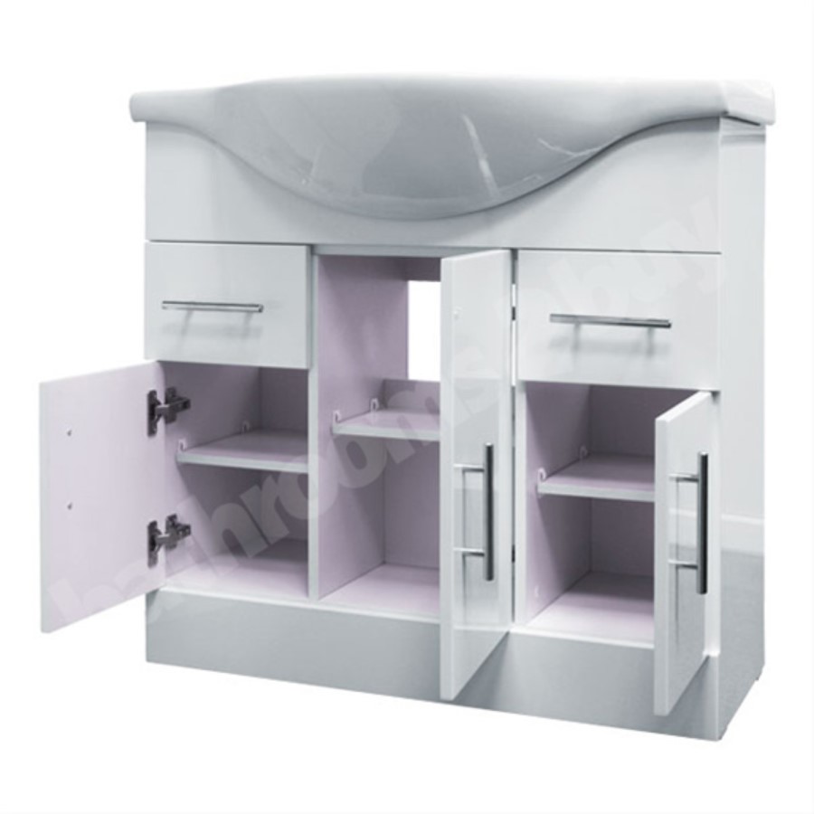 850mm Floorstanding Vanity Basin Unit - White - Windsor Range
