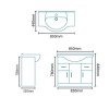 850mm Floorstanding Vanity Basin Unit - White - Windsor Range