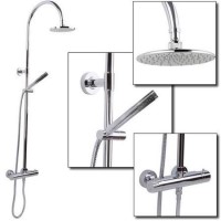 Cirk Premium Riser Slide Shower Rail Kit with Dual Valve 