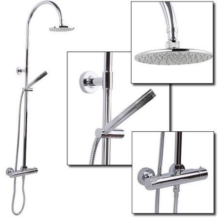 Cirk Premium Riser Slide Shower Rail Kit with Dual Valve 