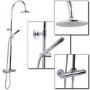 Cirk Premium Riser Slide Shower Rail Kit with Dual Valve 