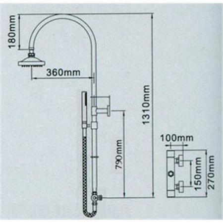 Cirk Premium Riser Slide Shower Rail Kit with Dual Valve 