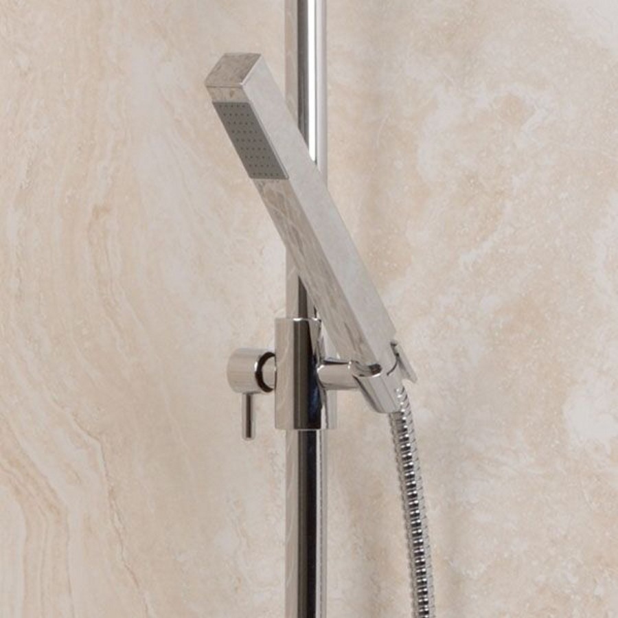 Deluxe Square Riser Slide Rail Kit with Square Thermostatic Valve 