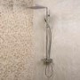 Deluxe Square Ultra Thin 300 Riser Slide Shower Rail Kit with Valve 