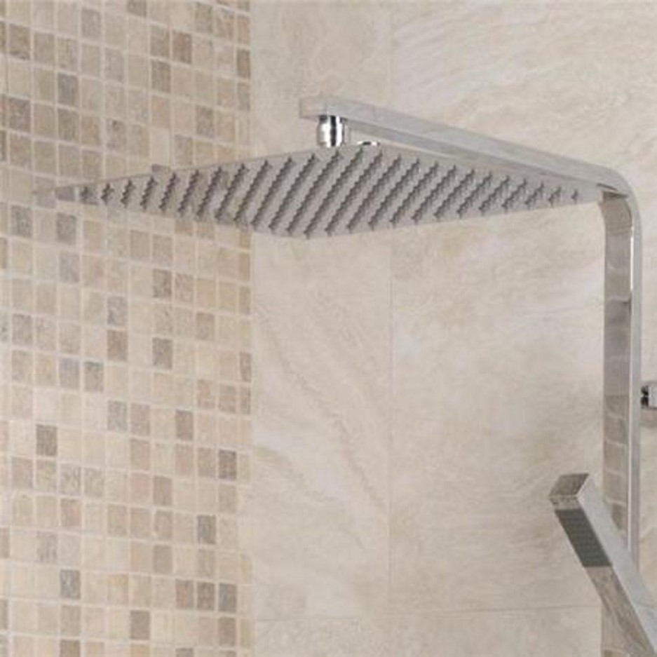 Deluxe Square Ultra Thin 300 Riser Slide Shower Rail Kit with Valve