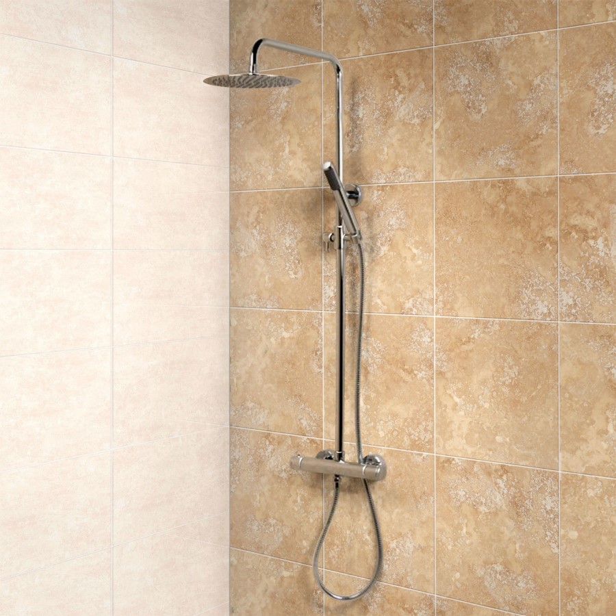 Minimalist Deluxe Ultra Thin 200 Riser Slide Shower Rail Kit & Valve 