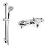 Laos Deck Thermostatic Bath Shower Mixer with Primo Slide Shower Rail Kit